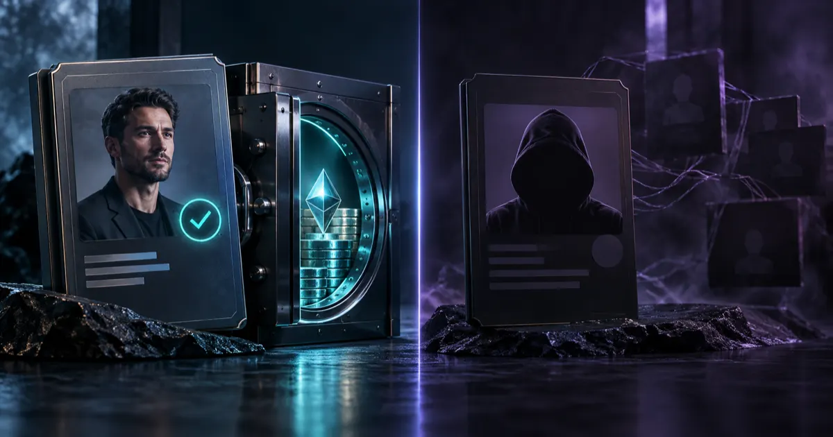 Editorial illustration: Claimed vs Unclaimed Crypto Projects