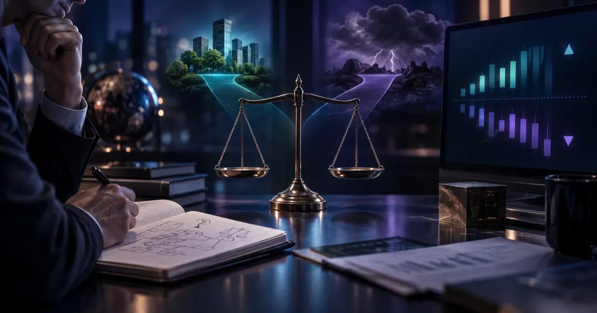 Editorial illustration: Crypto Prediction Markets: How to Read the Odds and the Rules