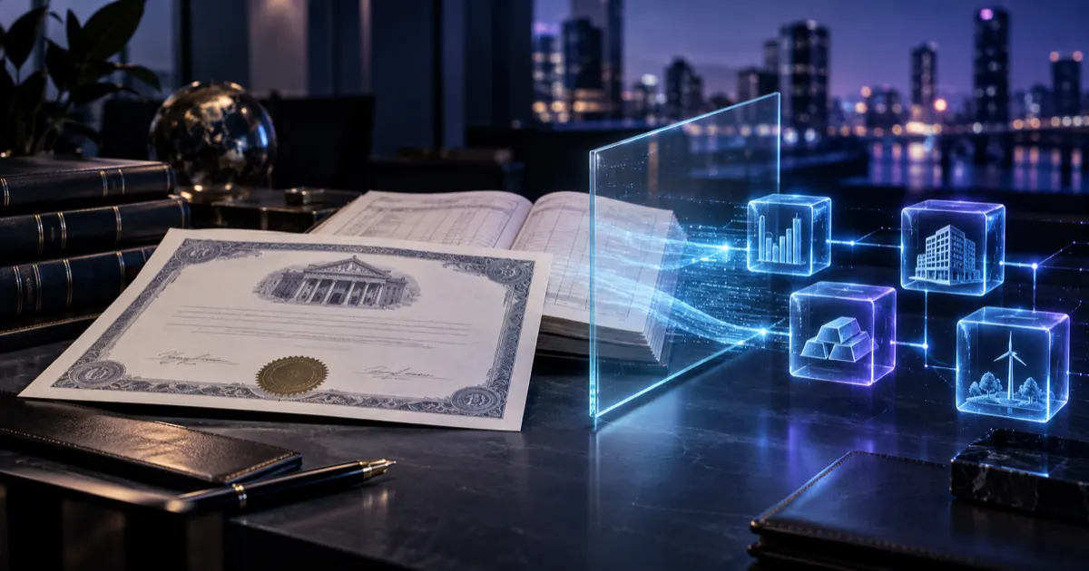 Editorial illustration: Tokenized Stocks and RWAs: What Do You Actually Own?
